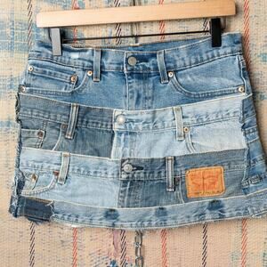 Custom upcycled patchwork skirt